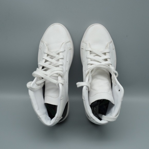 Adidas Original Sleek Mid White Black Leather Sneakers Women's Size 6.5 Casual - Picture 6 of 12